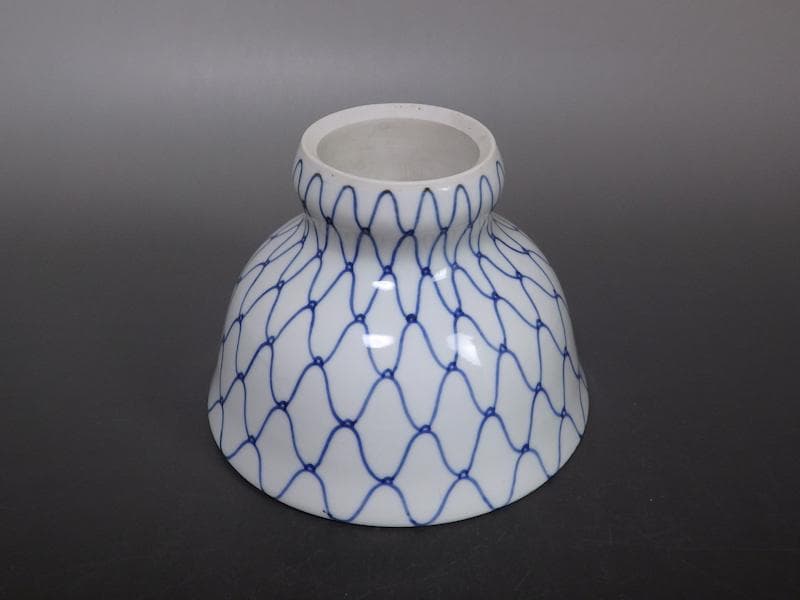 古伊万里　染付　網目紋様の図　盃洗　D471AS-AZq