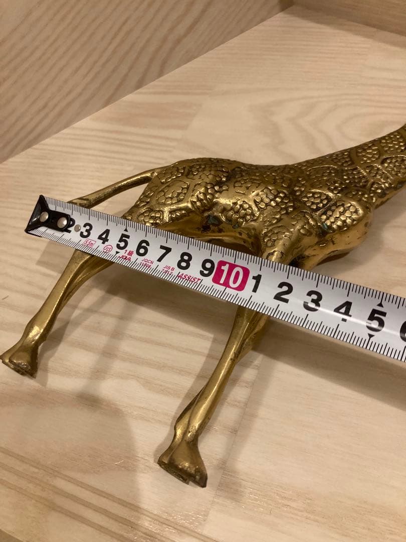 ブラス製キリンの彫刻 2体セット