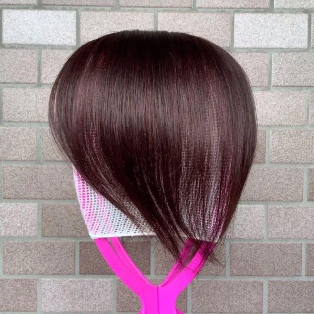 常連客 人毛100% 総手植 医療 部分ウィッグ ヘアピースブラックショート前髪