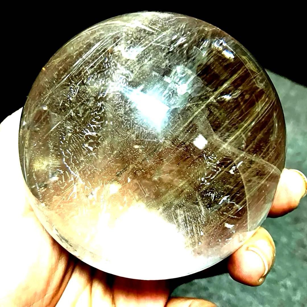 超特大　77mm ゴールドシルバールチルクォーツ　金銀水晶　パワーストーン