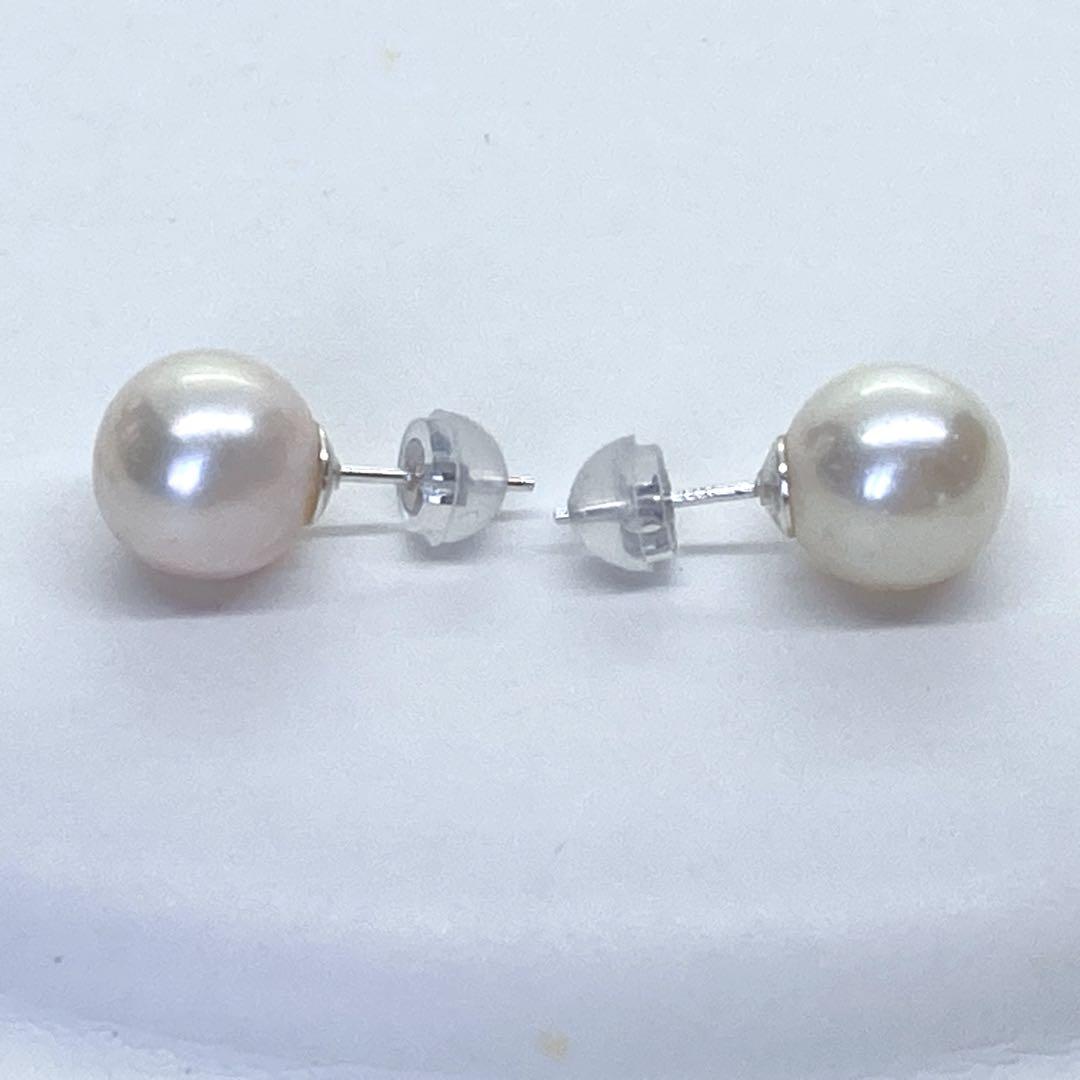 大珠9ミリ あこや真珠ピアス 新品 /N1084 アコヤ
