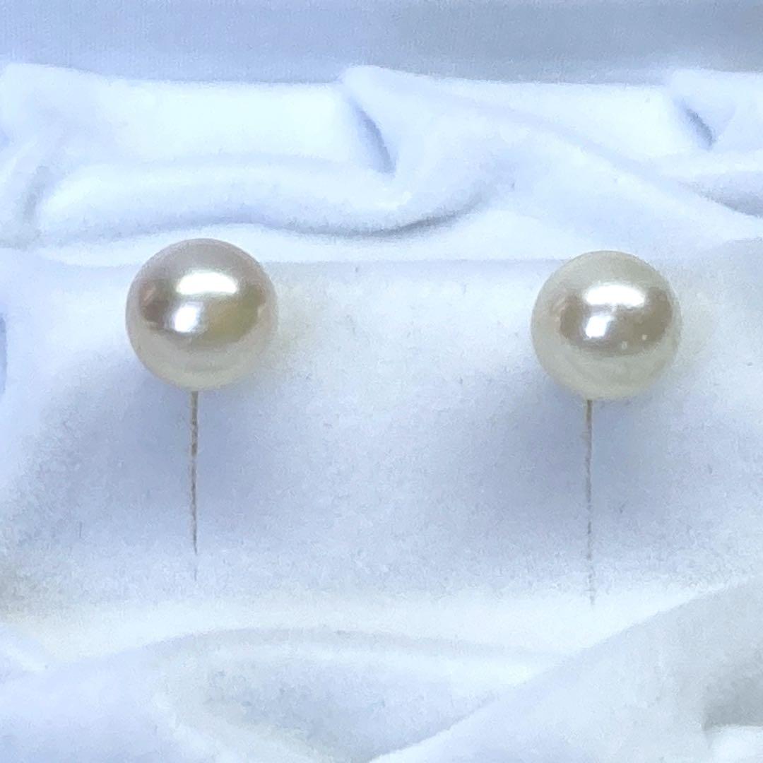大珠9ミリ あこや真珠ピアス 新品 /N1084 アコヤ