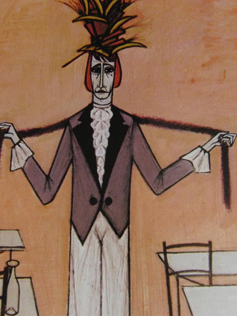 ベルナール・ビュッフェ【Travesti au boa】希少な額装用画集より