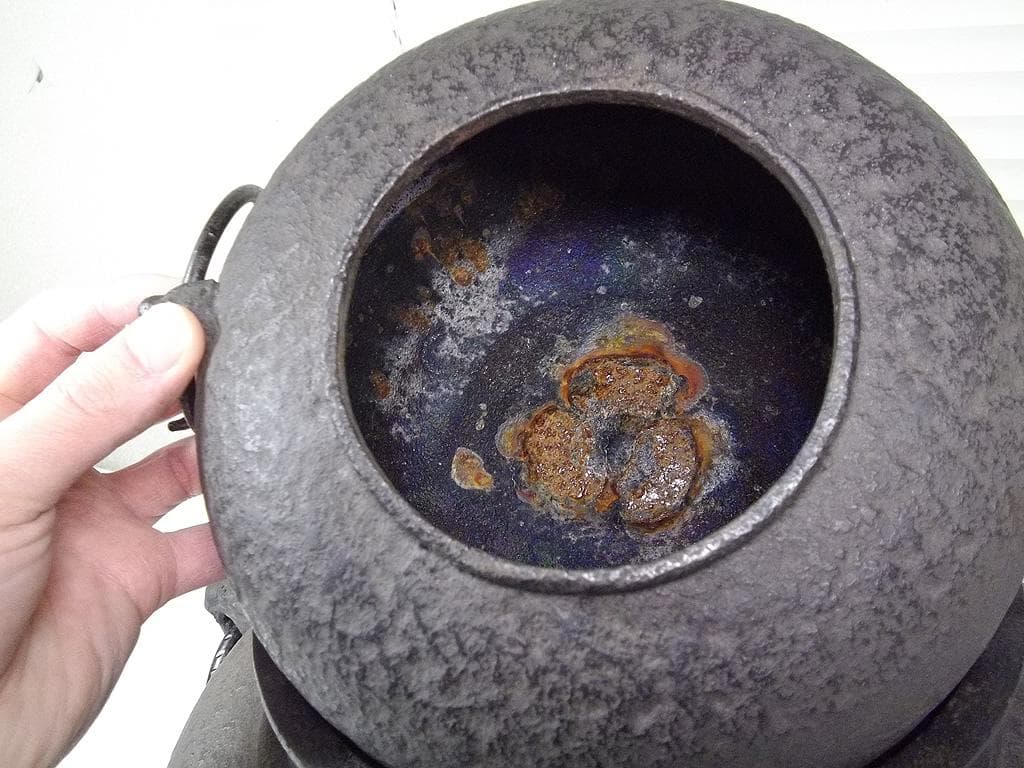 茶道具 鬼面風炉 野々田風炉型電熱器 風炉釜 茶釜 釜環 織部敷板