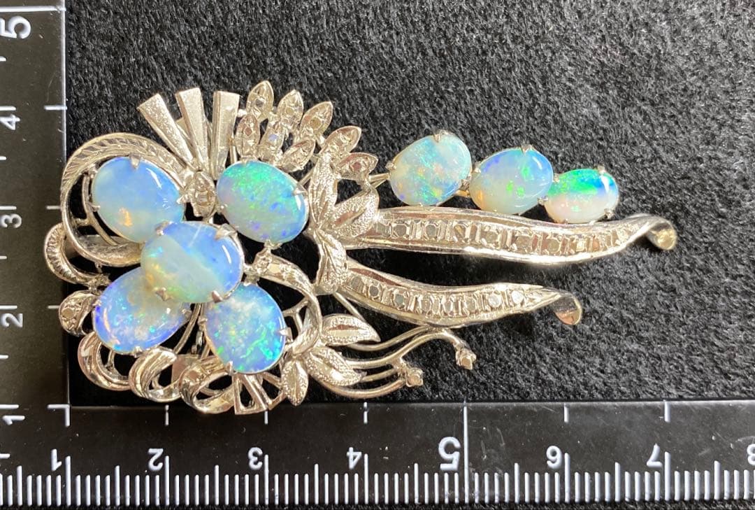 18K刻印　オパールブローチ　12.0g東Y7-0225ア㉜