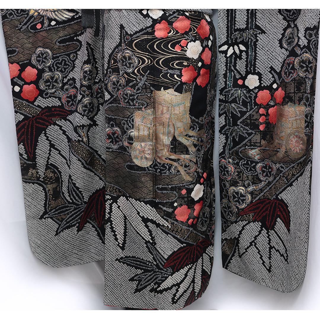 ◆ 振袖6点セット 166.5cm◆ブラックベース総絞りフルセット成人式ii26