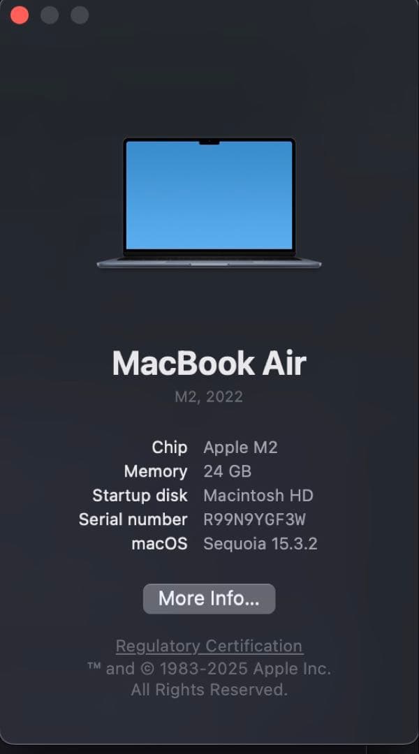 MacBook本体 Apple MacBook Air M2 2022 24GB 500GB
