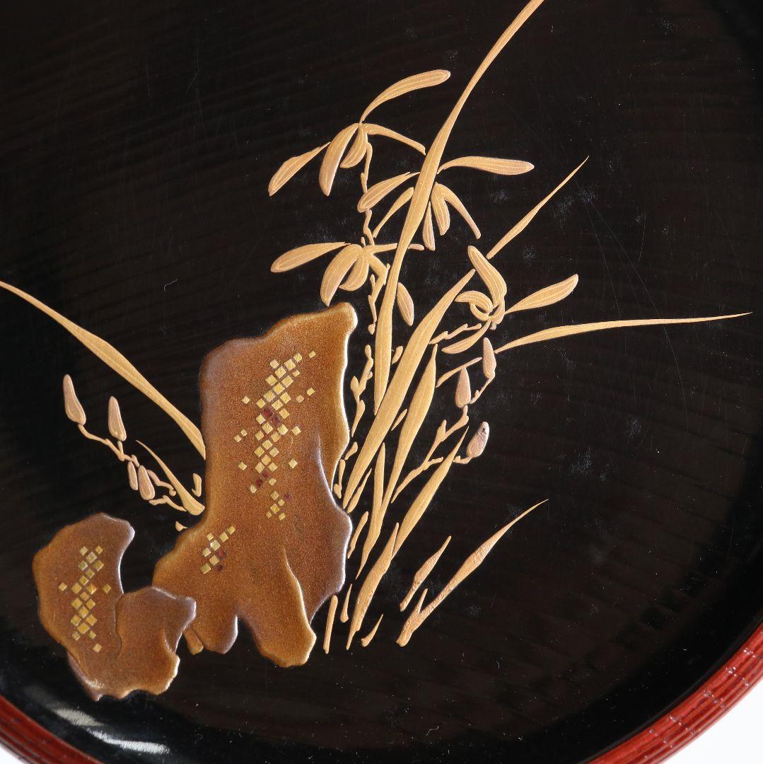 辻石斎作 松尾形菓子器 金蒔絵 共箱　rV747　N4