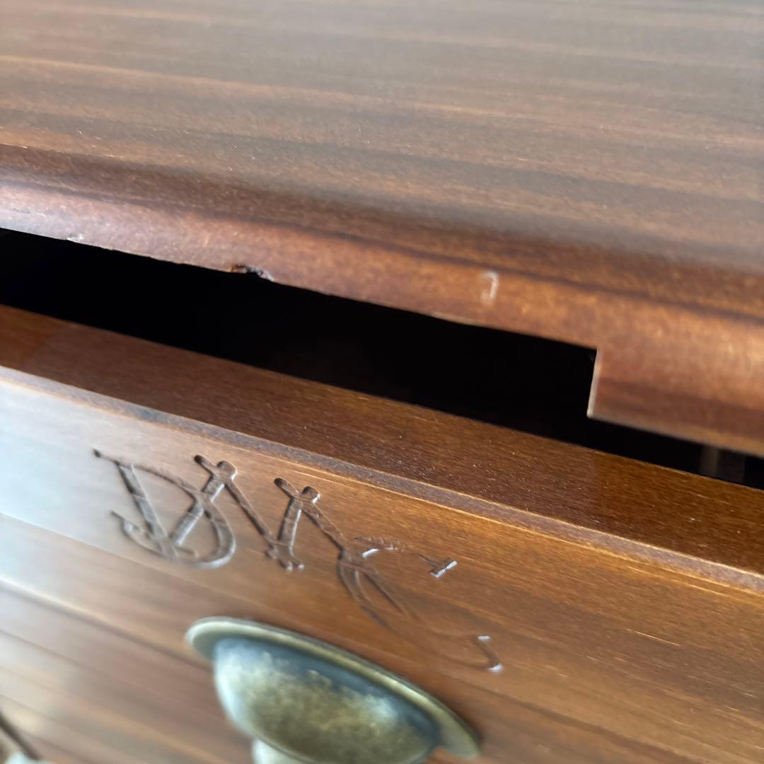 フランス　DMC 裁縫箱　刺繍糸　キャビネット　引き出し　ソーイングボックス