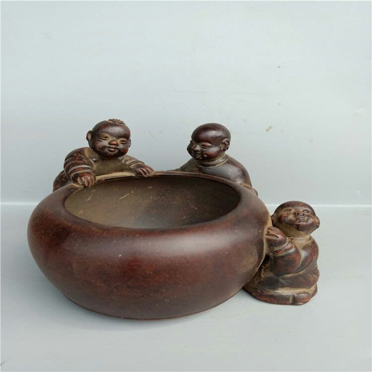値段を下げる 正統古宜興紫砂（三人の子供）紫砂水槽文房用品