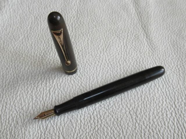 極希少美品 大正時代◆ほていや ベークライト製 ペン先①14KT GOLD 細字