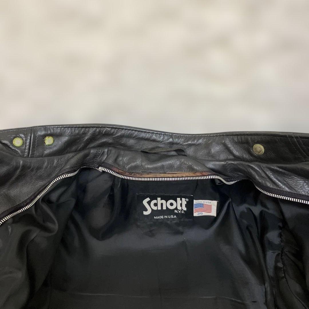 【良品】Schott 641 36 シングルライダース　レザー　ライナー