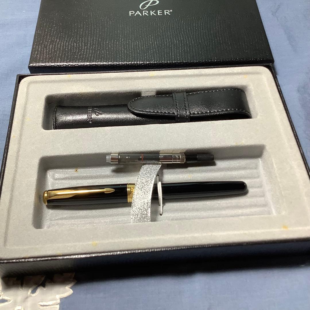値下げ‼︎ PARKER ソネット万年筆 レザーケース付き　18K 新品