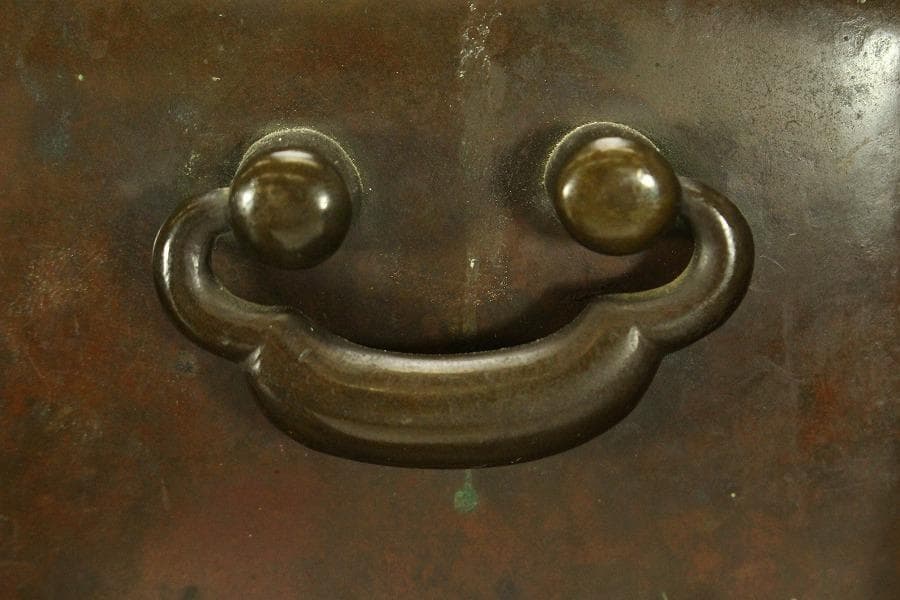 古銅 持ち手付 瓶掛 火鉢(ZE508)