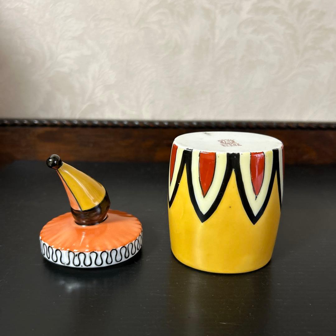 オールドノリタケ　パウダーボックス 蓋物・ケース　ピエロ