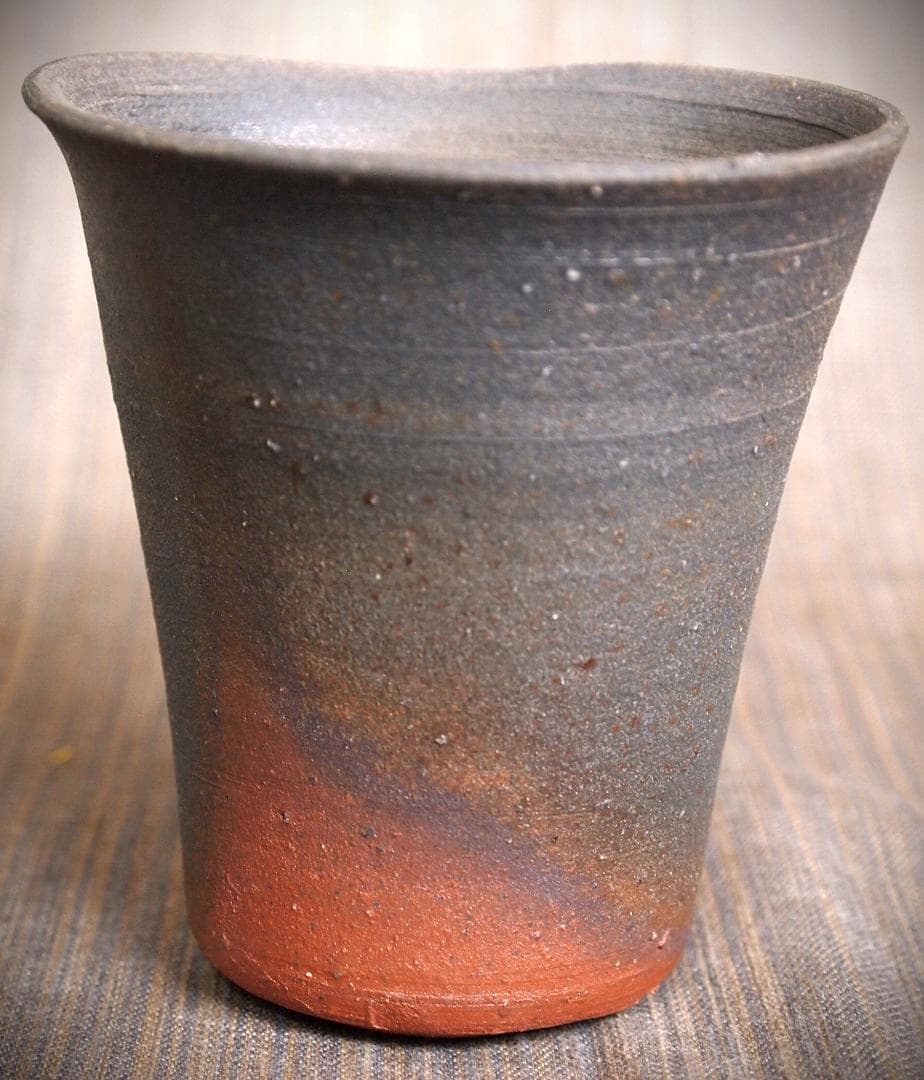 人気作家★中里隆★唐津南蛮麦酒器C★緋色