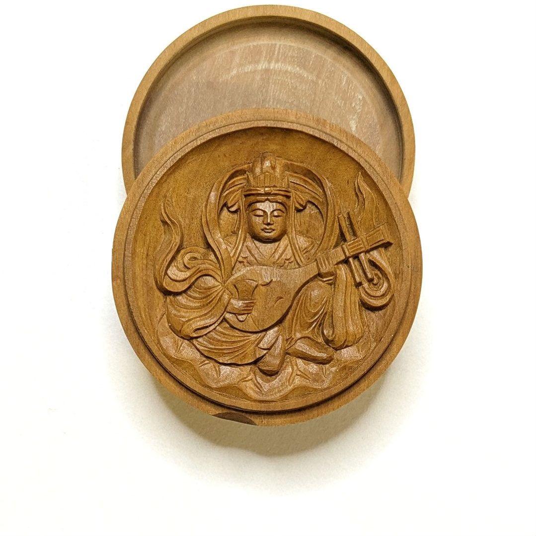 【フォロー割・新品】 香合仏　弁財天　白檀　仏龕　懐中仏　弁天　弁才天