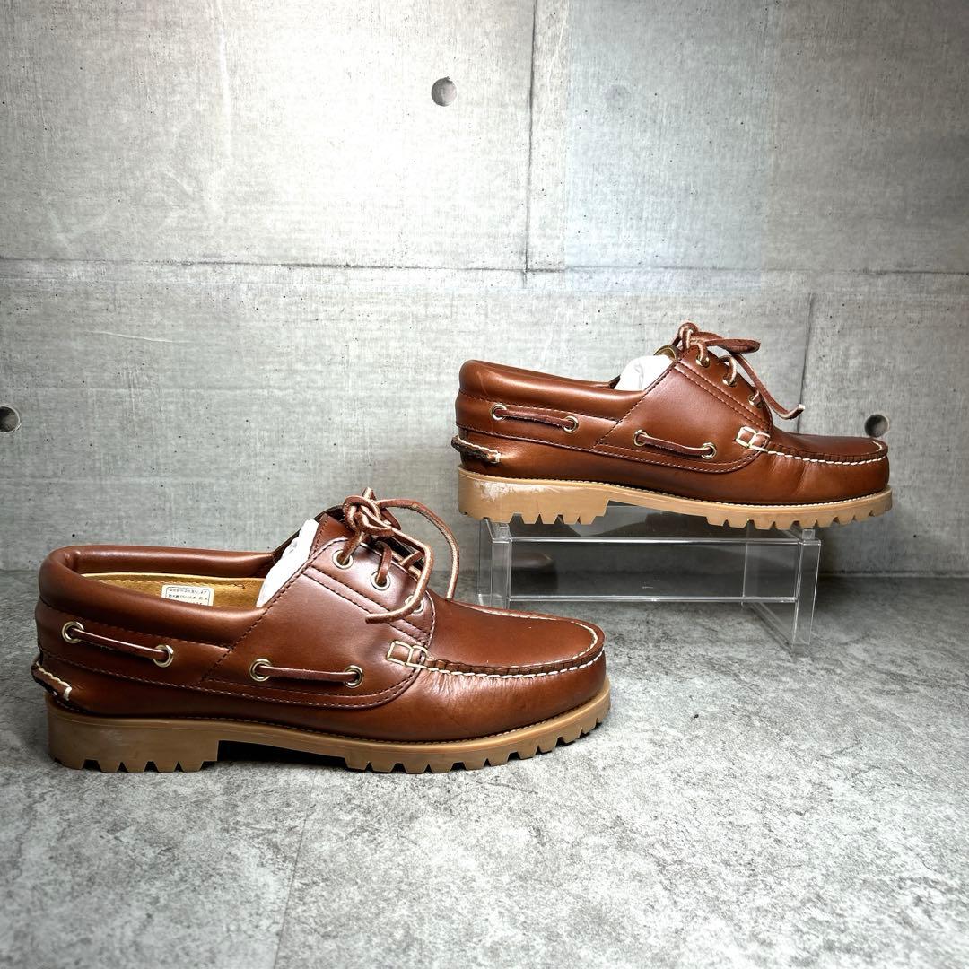 ほぼ新品【リーガル ワースコレクション】デッキシューズ/3eye/革靴/JE38