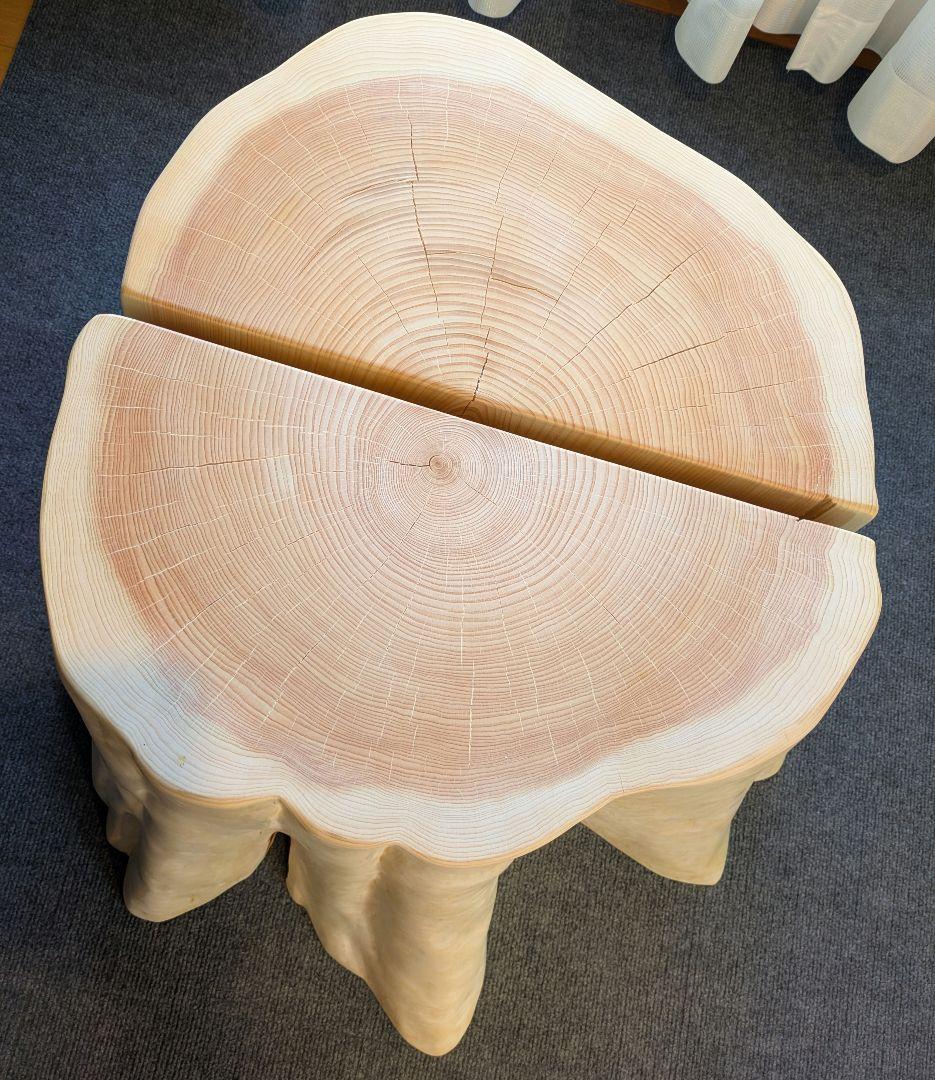 hiro①　天然檜　特大　テーブル　高さ約42㎝