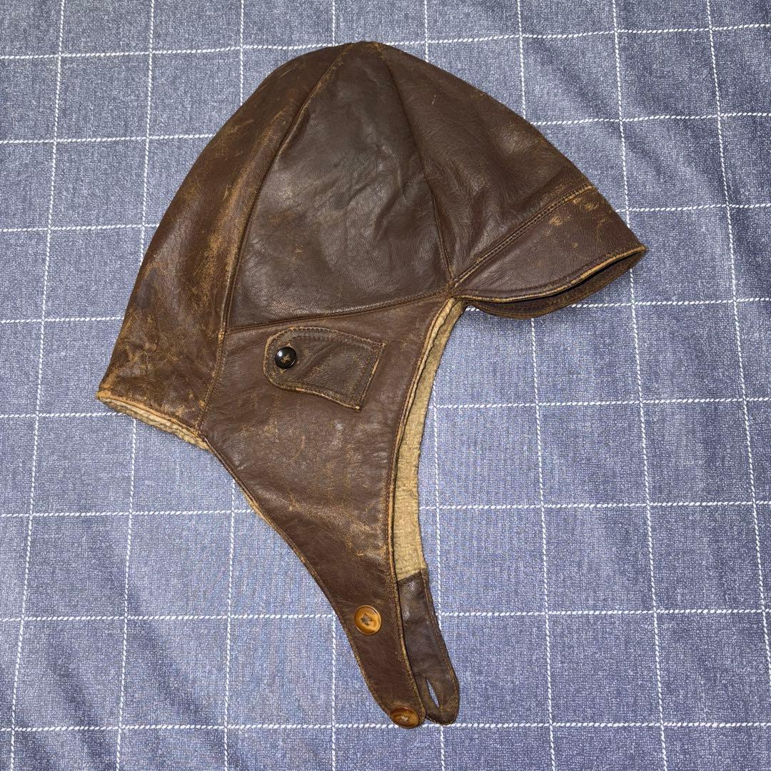 ビンテージ　レザー　フライトキャップ　バイカー