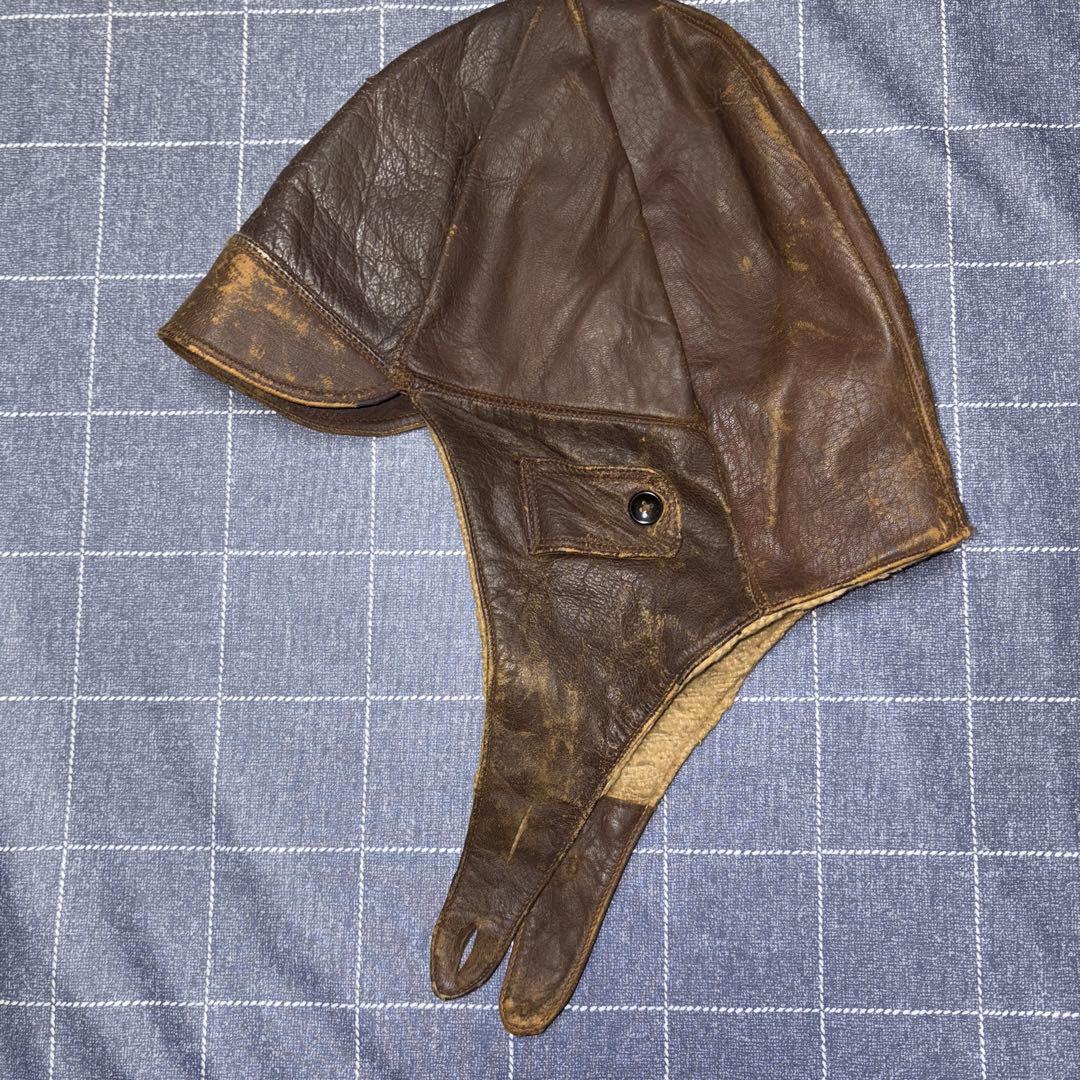 ビンテージ　レザー　フライトキャップ　バイカー