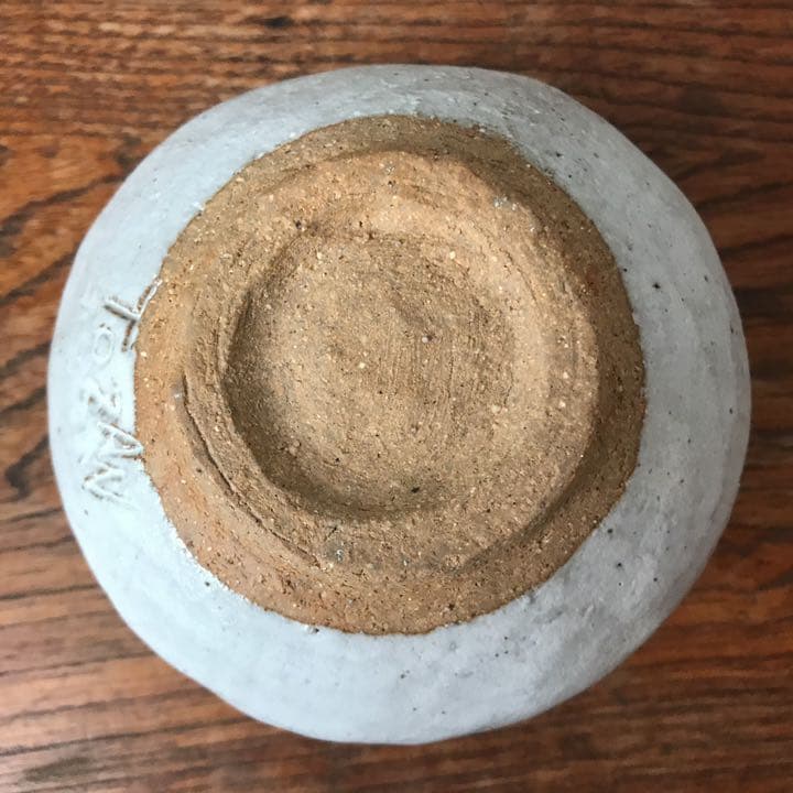 妻の作った 抹茶茶碗 陶芸 水玉模様 病める時もわりと元気だった息子の茶碗