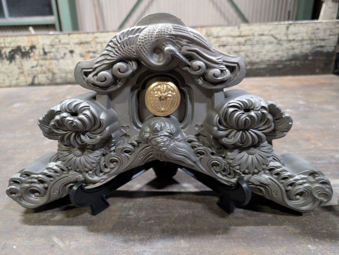 本物　屋根瓦　鶴と亀アンティーク　ラスト1点