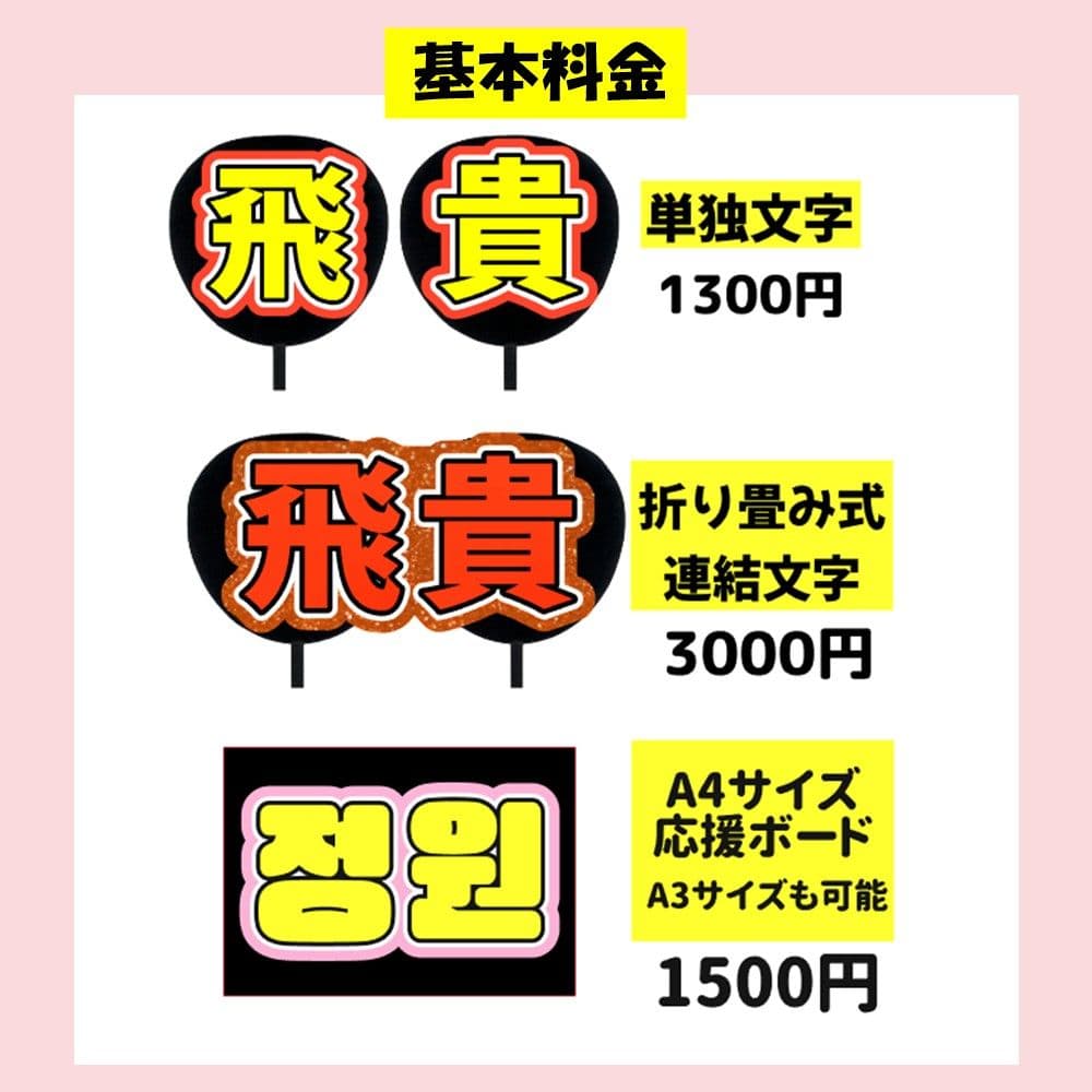 1/7れ うちわ文字 オーダー 団扇屋さん ハングル 連結