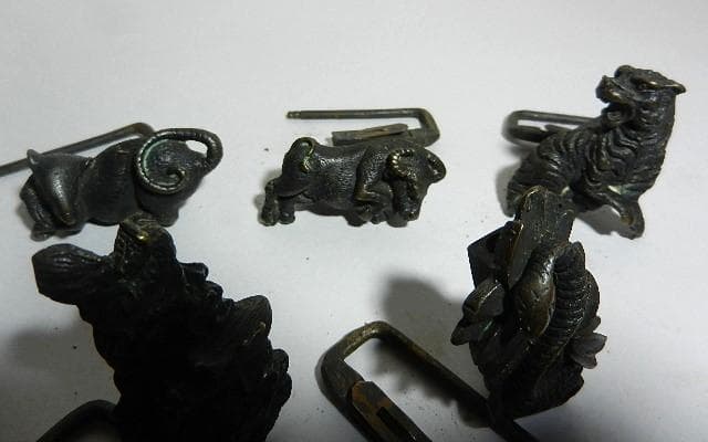 中国骨董動物南京錠１２体（希少な十二支揃）
