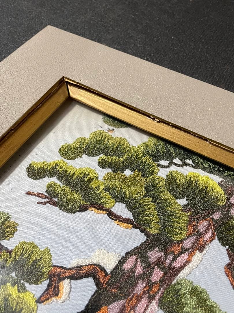 希少額縁付き　富士山　刺繍アート