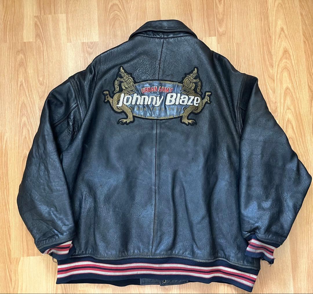 b-boy 90's johnny blaze 本革 レザージャケット 3xl
