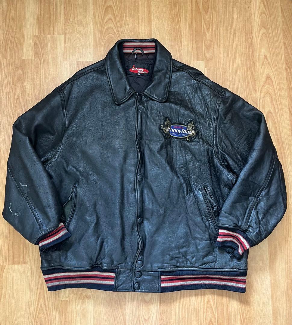 b-boy 90's johnny blaze 本革 レザージャケット 3xl