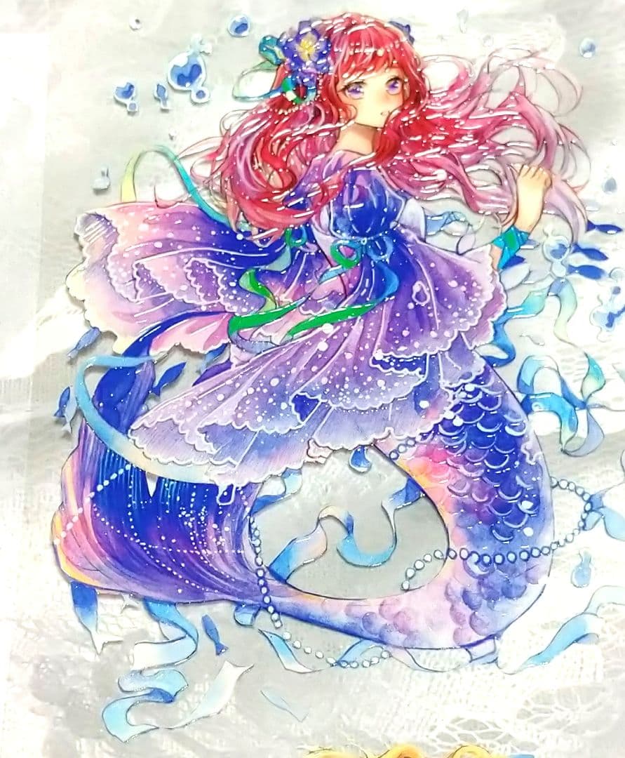 ✩再販✩J330＃海洋物語(水晶)李富贵切り売り海外人物マステ女の子人魚