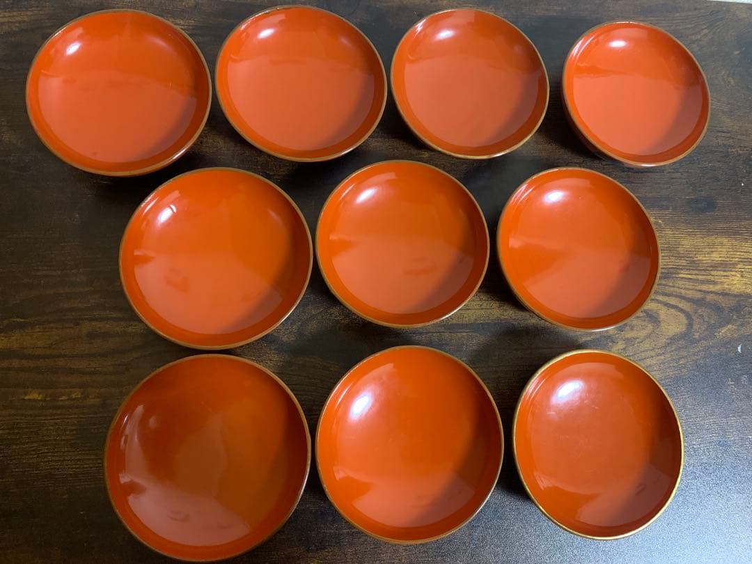 金彩蒔絵　木製漆塗吸物椀　10客　大きめ　時代物