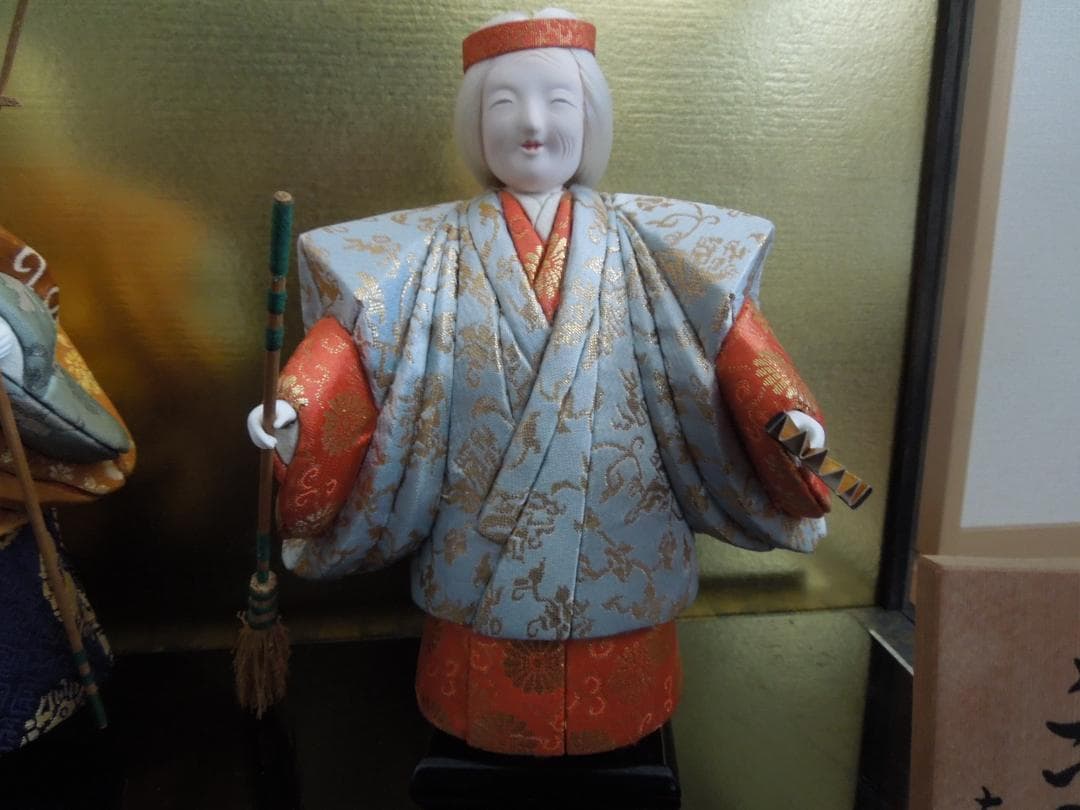 古今人形　高砂　 真多呂作　伝統工芸　 ディスプレイケース付き