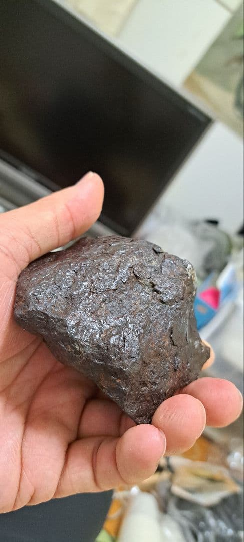 【金運】アルタイ隕石　大型隕石 鉄隕石　外皮付き隕石　原石　重さ887ｇ