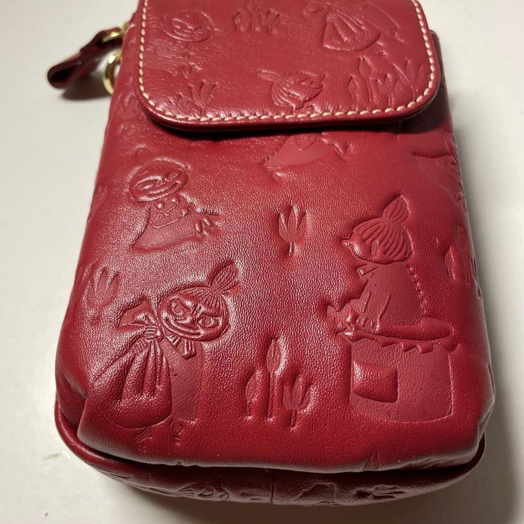 [未使用級] リトルミィ ラム革 スマホポシェット スマホショルダーバッグ