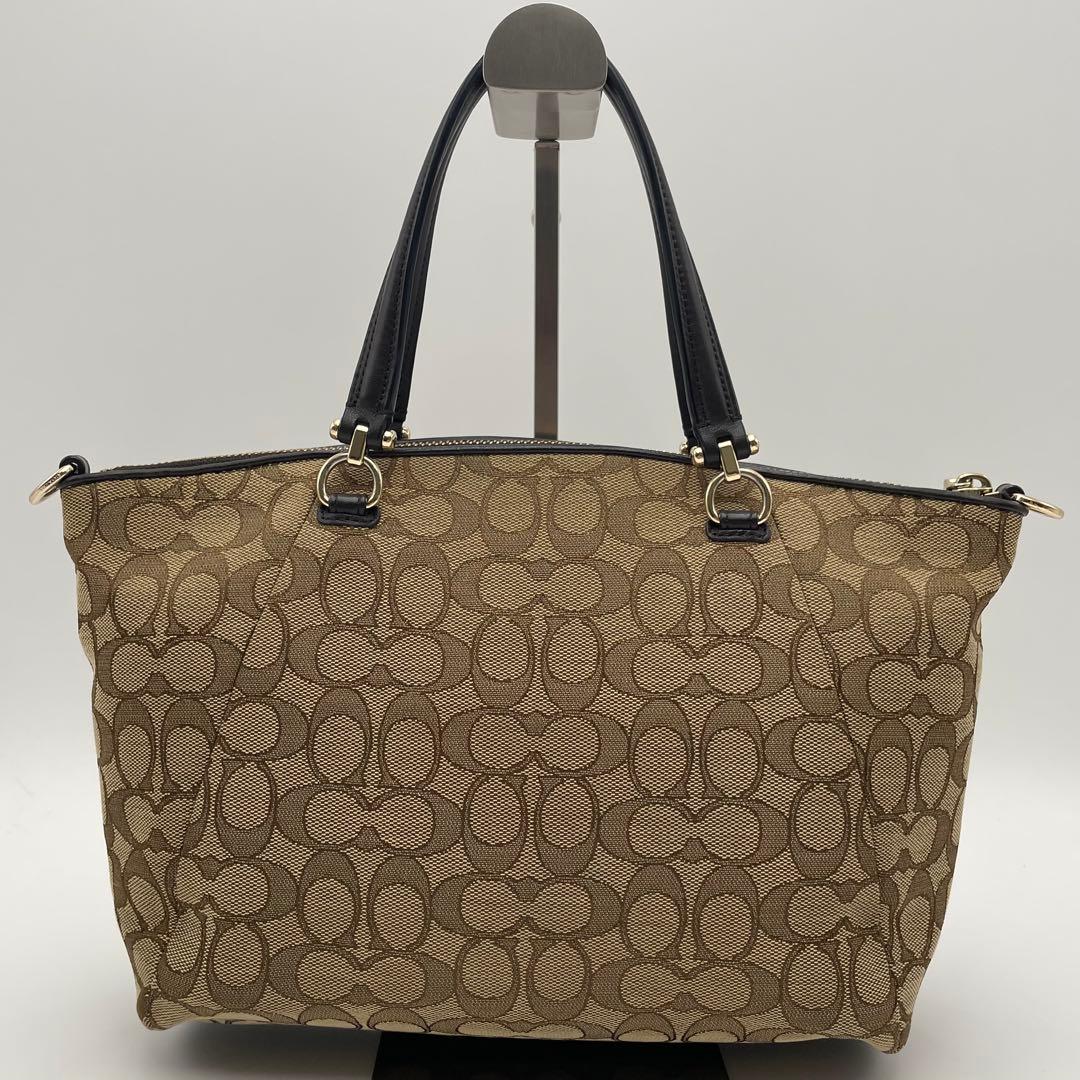 極美品✨保存袋付 コーチ 2way トート ショルダーバッグ キャンバス×レザー