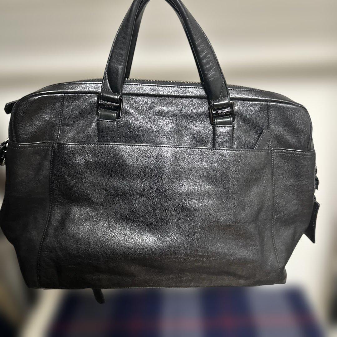 美品　TUMI フラップ付き　レザーブリーフケース　ビジネスバッグ　トゥミ