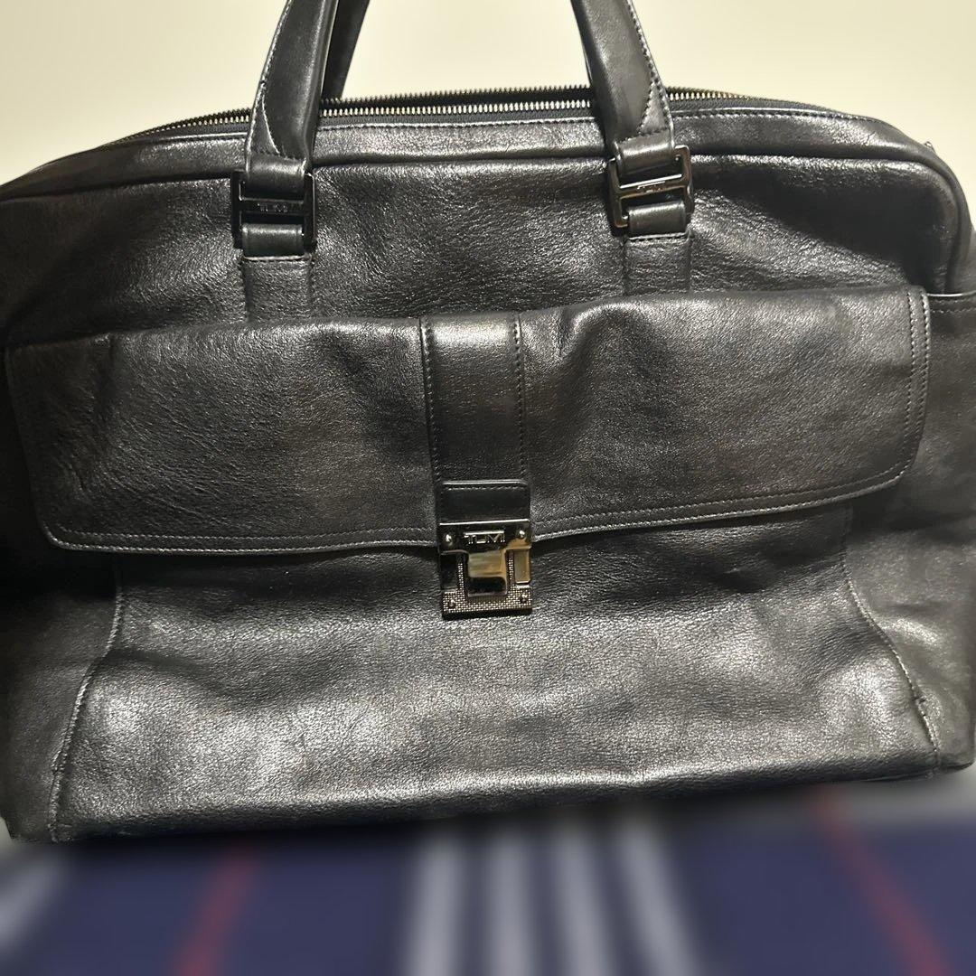 美品　TUMI フラップ付き　レザーブリーフケース　ビジネスバッグ　トゥミ