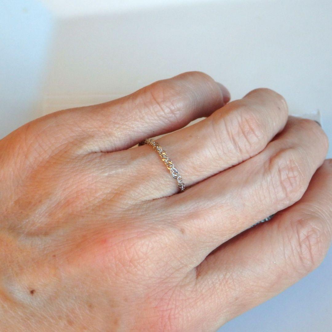 ☪︎る　プラチナリング　チェーンリング　スクリューチェーン　1.8㎜幅