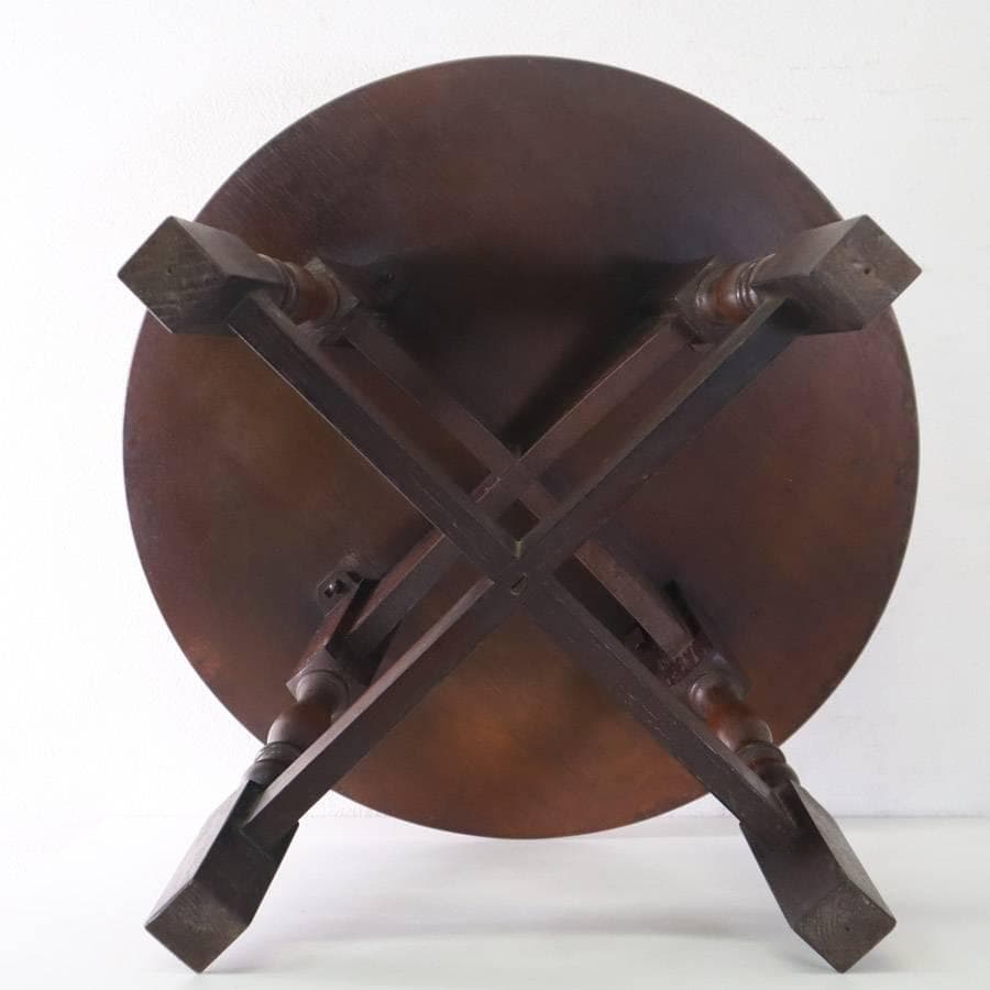 英国アンティーク オーク無垢 ラウンドコーヒーテーブル サイドテーブル