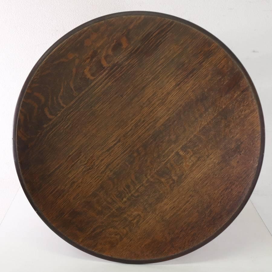 英国アンティーク オーク無垢 ラウンドコーヒーテーブル サイドテーブル