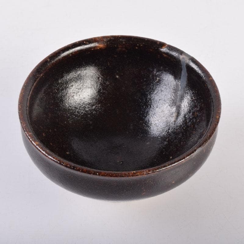 茶道具　瀬戸焼　黒茶碗　仕覆・時代箱付　V　8478