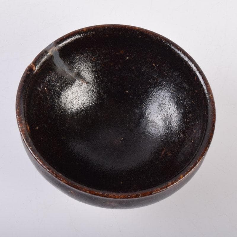 茶道具　瀬戸焼　黒茶碗　仕覆・時代箱付　V　8478