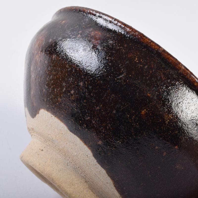 茶道具　瀬戸焼　黒茶碗　仕覆・時代箱付　V　8478