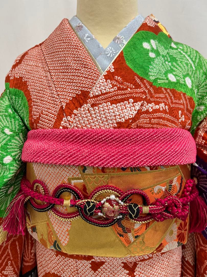 総絞り　振り袖　フルセット　別誂長襦袢付　成人式　豪華　612