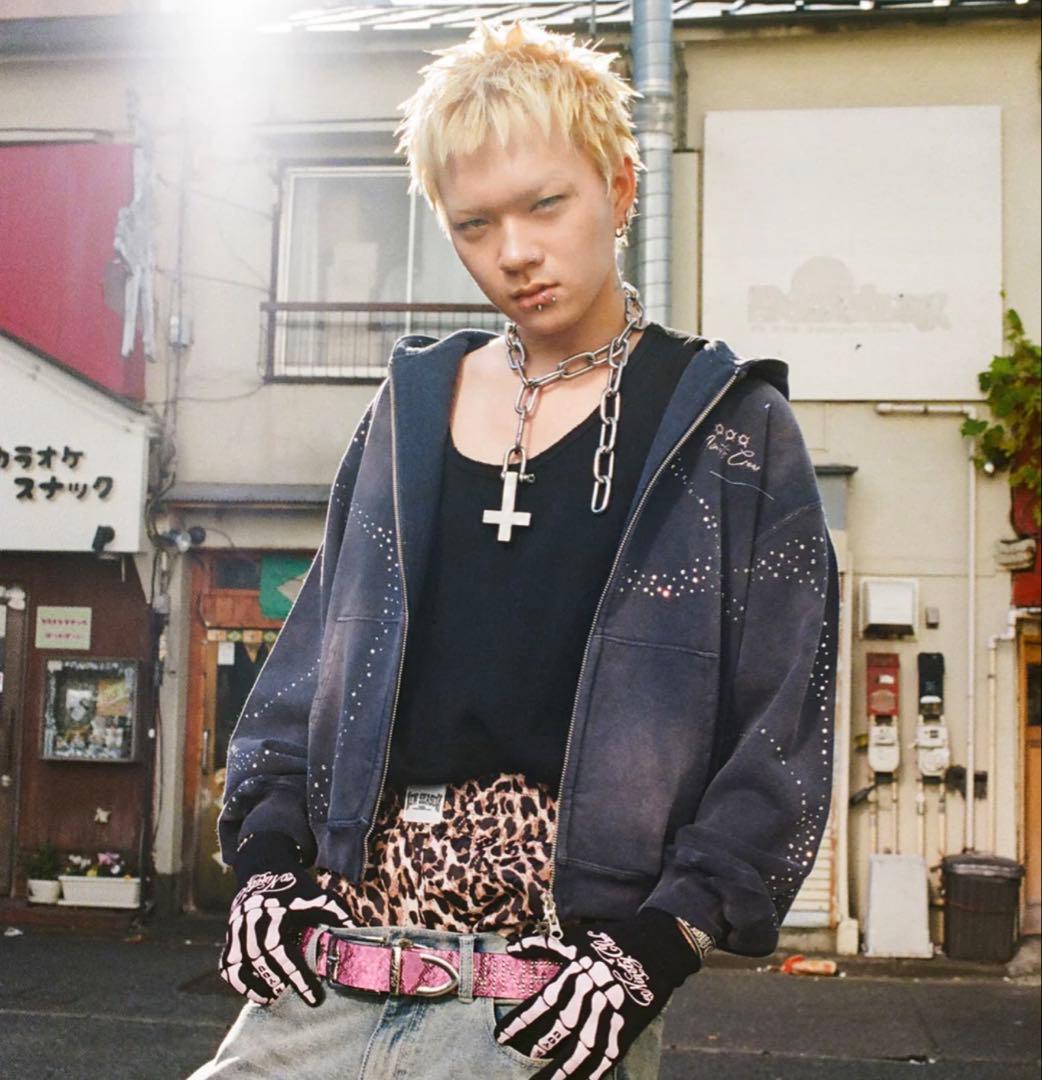 トップス Bullet Logo Rhinestone Zip Hoodie