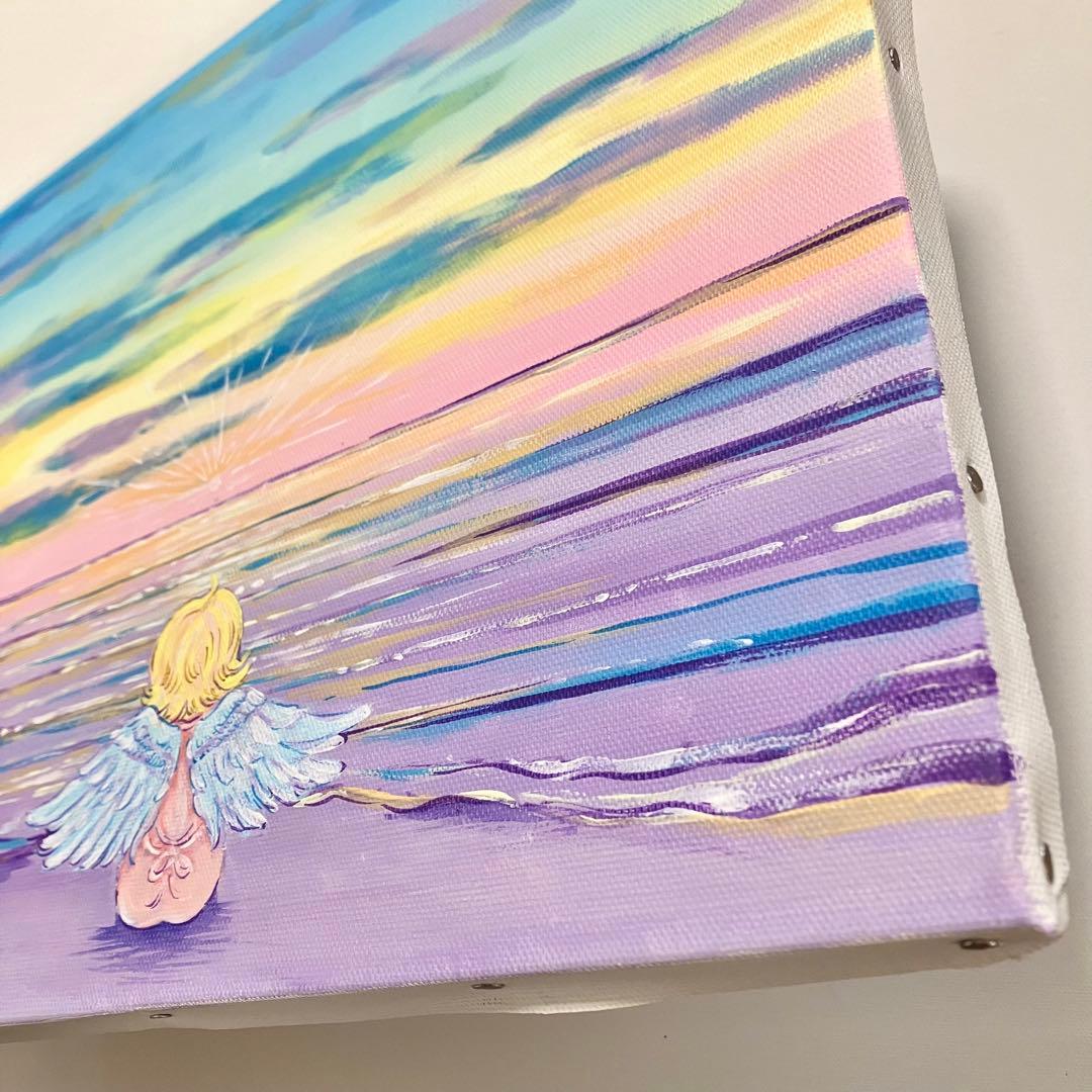 ＊RiRimama＊天使のアクリル画 海の風景