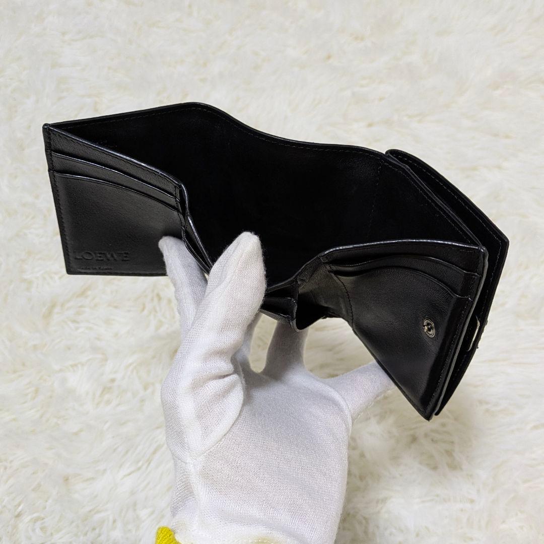 サー✨LOEWE ロエベ　アナグラム　トライフォールドウォレット　Ｗホック